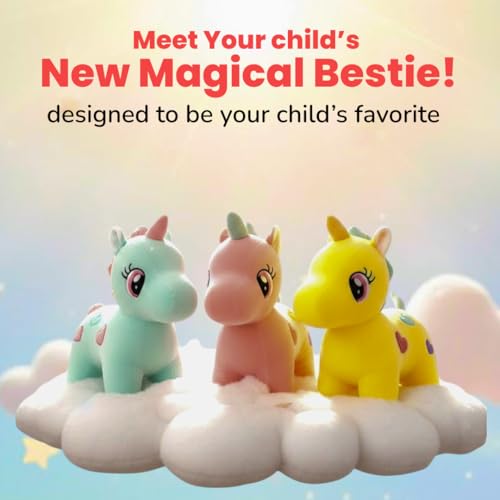 Image of HUG 'n' FEEL SOFT TOYS 3-Piece Unicorn Plush Toy Combo - Pink, Blue & Yellow Soft Huggable Unicorn Stuffed Animals Set for Kids, Girls & Birthday Party Favors