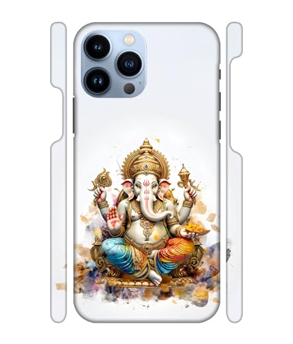 Image of Lord ''Ganesha''-(White) Printed Hard Mobile Back Cover & Case for iPhone 13 Pro (6.1 inch), Designer | Protective & Premium Cover & Case