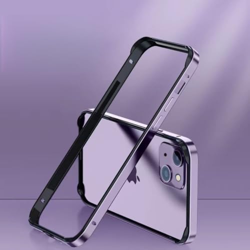 Coque iPhone 13 Pro Violet en silicone hybride et aluminium premium