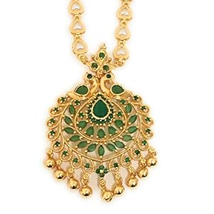 Sasitrends One Gram Micro Gold Plated Peacock Pendant Pearl Chain Necklace for Women and Girls 7 41XP6BZV7AL. SL500 . SS300