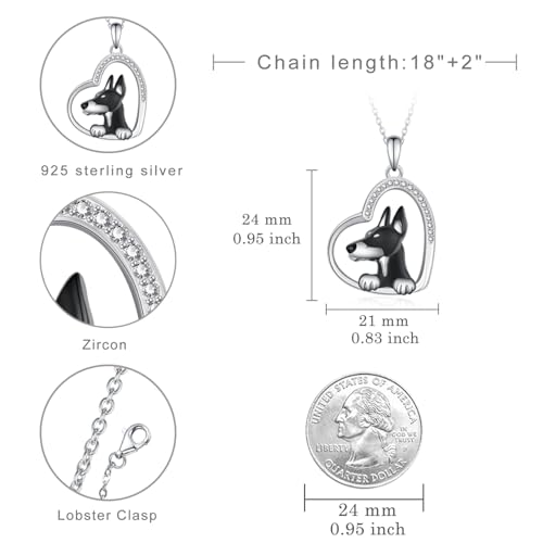 Shih Tzu/Yorkie/Doberman/Black Pug/Dachshund/Boston Terrier/German Shepherd/Dalmatian/Capybara/Necklace 925 Sterling Silver Dog Necklace for Women Cute Animal Dog Jewelry Gifts for Women4