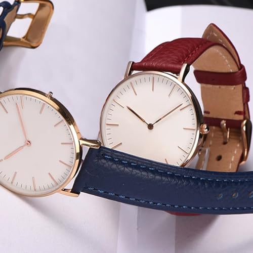 Image of Genuine Leather Watch Band Hand-Stitched Texture Padded Italian Leather Strap Quick Release 12mm 13mm 14mm 15mm 16mm 17mm 18mm 19mm 20mm 21mm 22mm 23mm 24mm Replacement Band for Women Men
