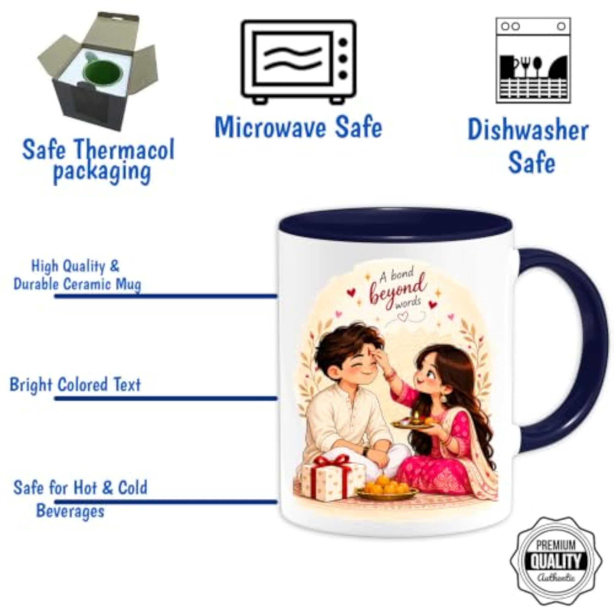 Brother Sister Bond Design Coffee Mug, Unique Gift
