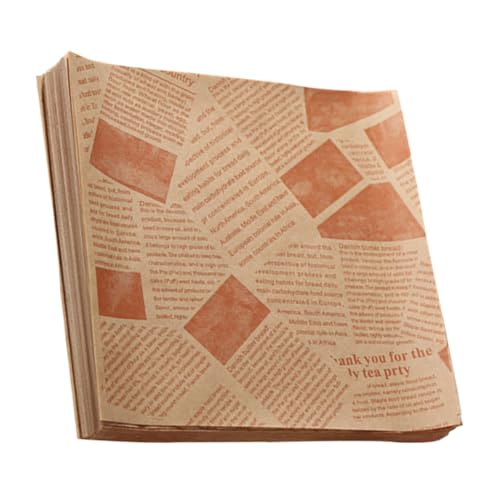 FIXOSHEE 100 hojas Papel para Envolver Alimentos Resistente al Aceite con Diseño Periódico para Hamburguesas Papas Fritas y Hornear Papel Antigrasa para Catering y Snacks