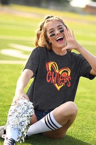Women Football Short Sleeve College High Energy Football Game Graphic Top Sports Season T-Shirt4