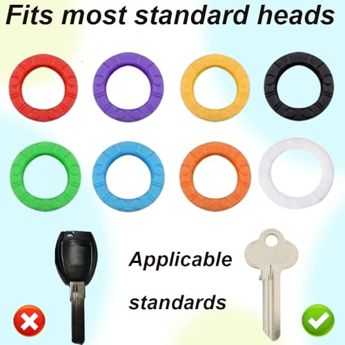8 Stück Schlüsselkappen, Rund Schlüssel Kappen, Silikon Key Caps Covers, für Hausschlüssel-Etiketten