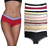 Sexy Basics Womens Boyshort -Boyleg Panties | 10 Pack | Ultra-Soft Cotton Stretch Hipster Style Underwear