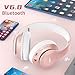 Uliptz Kabellose Bluetooth-Kopfhörer, 65 Stunden Spielzeit, 6 EQ-Sound-Modi, HiFi-Stereo-Over-Ear-Kopfhörer mit Mikrofon, Faltbare Bluetooth 5.3-Kopfhörer für Reisen/Büro/Handy/PC (Roségold)