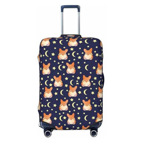 Travel Luggage Covers - Cute Corgi Dog Funny Moon Stars Elasticity Suitcase Covers Protector for Luggage 18-32 Inch