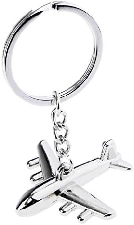 Freedale Polished Silver Aircraft Airplane Air Plane Model Metal Keychain Key Chain Ring Keyfob Keyring Keyrings (Silver)