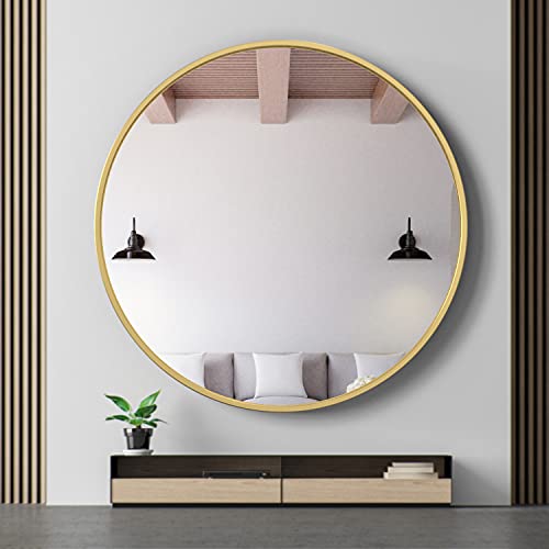 48" Gold Round Wall Mirror - Image 7