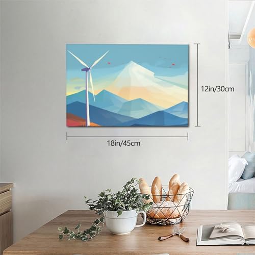 Toile moulin à vent pour salon et chambre déco murale moderne - 4