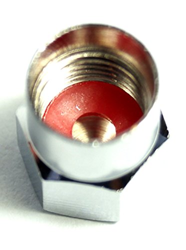 EDELSIGN - 4 er Set Premium Auto Ventilkappen (Messing + Chrom) HEXABIG Valve Caps