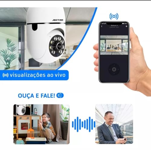 Câmera De Segurança Jortan E27 Inteligente E27 Com Resolução De 2mp Visão Nocturna Incluída Branca