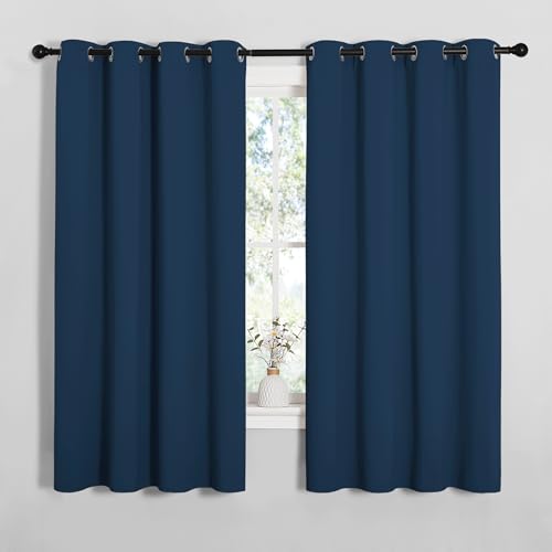 Image of NICETOWN Bedroom Curtain Panels Blackout Draperies, Thermal Insulated Solid Grommet Blackout Curtains /Drapes (Moroccan Blue, 1 Pair, 55 by 68-inch)