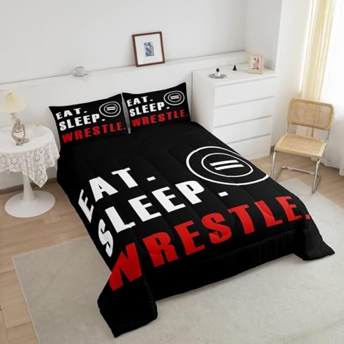 Image of Feelyou Wrestle Comforter Set Toddler Size 3Pcs for Kids Boys Girls Teens
