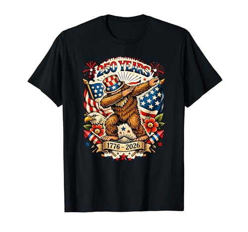 USA Anniversary 250 Dabbing Bigfoot 250th America 7��4�� T�V���c