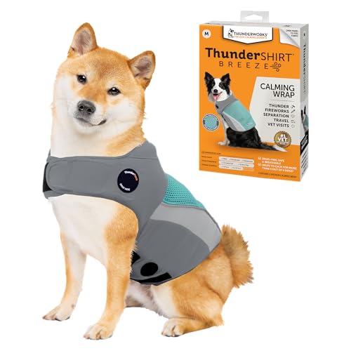ThunderShirt Breeze für Hunde, Größe M, Aqua, extra atmungsaktives Netzgewebe, zur Linderung von Angstzuständen für jeden Tag, Stress und Beruhigung bei Gewitter und Feuerwerk