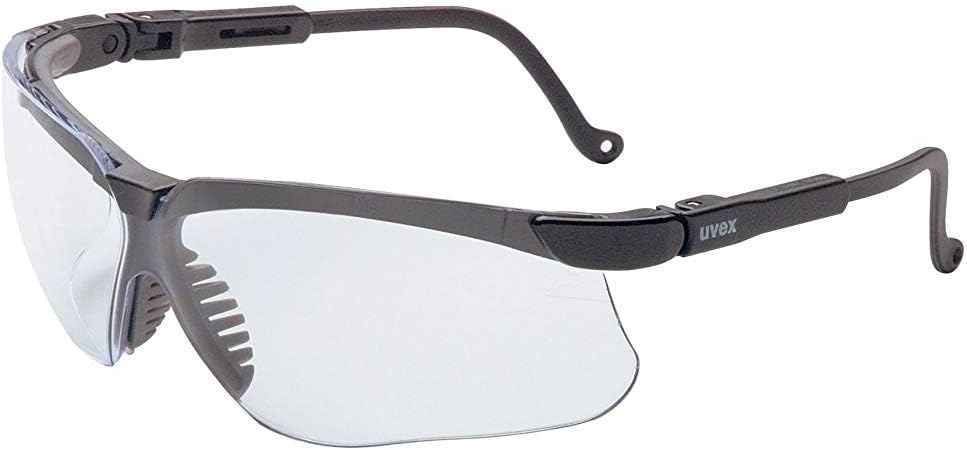 Uvex by S3200 Genesis Safety Glasses with Uvextreme Anti-Fog Coating, Black Frame