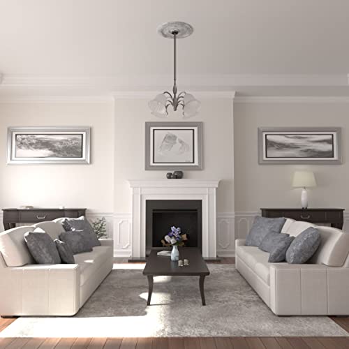 Image of Ekena Millwork CM24DIUWC Diane Ceiling Medallion, 24 inchOD x 3 5 /8 inchID x 1 1 /4 inchP (Fits Canopies up to 6 1 /4 inch), Hand-Painted Ultra Pure White Crackle