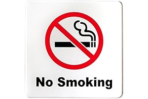 No Smoking No Vaping Sign: Vinyl, Adhesive-Backed