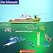 AGOOL Underwater Fishing Light Super Bright 16000 Lumens 20W 12V LED Submersible Fish Bait Finder Deep Drop Night Fishing Light for Shrimp, Prawns, Squid and Fish