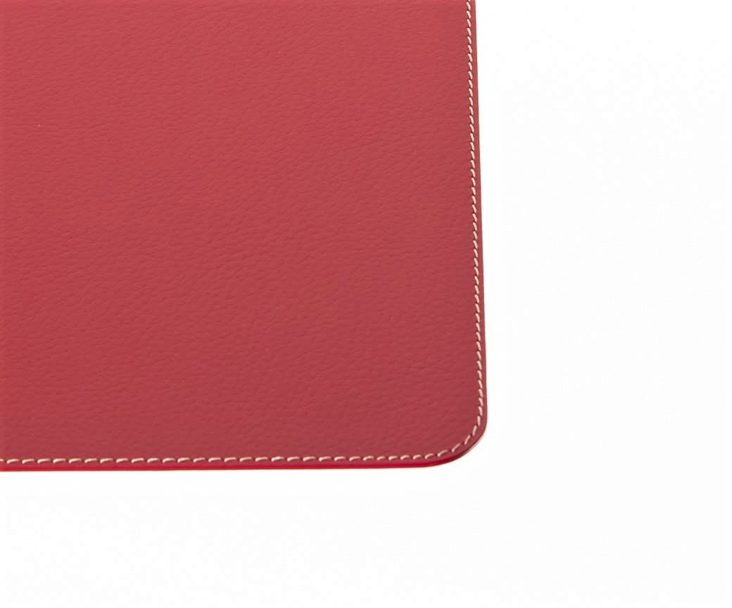 Nikalaz Set of Placemats and coasters, 4 table mats and 4 coasters, Place Mats, Recycled leather (Christmas Red, 45.7 x 33.02 cm) - Image 4