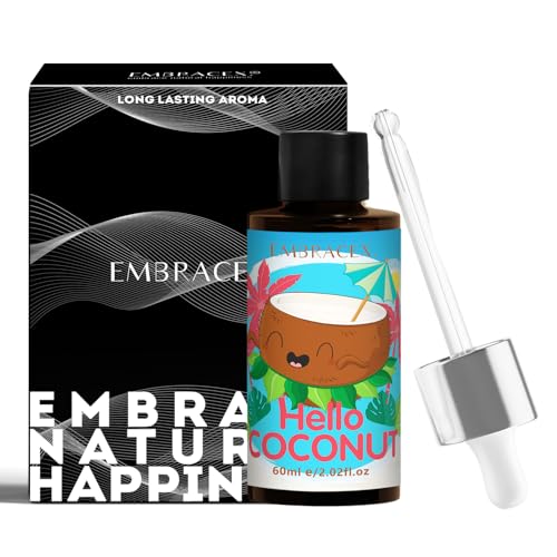EMBRACEX. Aceite de fragancia de coco, 60 ml, perfecto para hacer jabón, velas, cera derretida, difusor, ideal para usar en bombas de baño, aceite de perfume, aromas de perfume, vegano