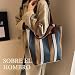 Imagen de HFLZBRO Bolso de hombro de lona color-block para mujer