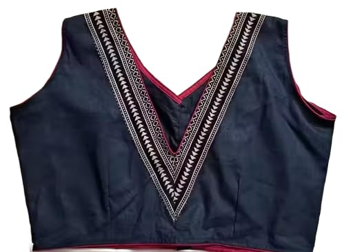 priyom Women’s Stylish Ethnic Readymade Blouse for Saree Lehenga Festive Wedding Traditional Fancy Designer Blouse Top Navy Blue-picture-28