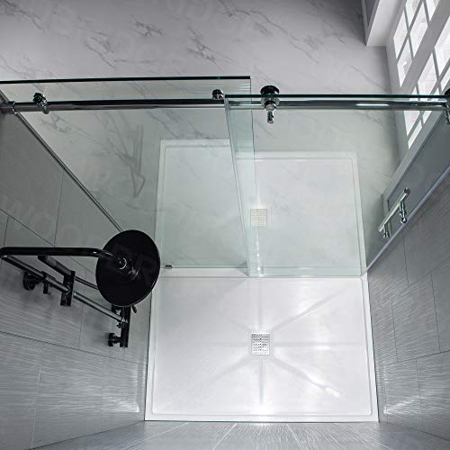 Woodbridge Mbsdc6076-C Frameless Sliding Glass Shower Door | 56"-60"W X 76"H | Chrome Finish #TOP4