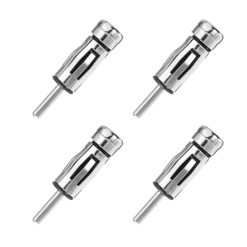 CGEAMDY 4 Pieces Antenna Adapter Car Radio, ISO to DIN Antenna Adapter Replacement for Car Radio, Car Radio Antenna Adapter Din-ISO, FM Cars Radios Antennas Adapters Coupling ISO Socket to Din Plug