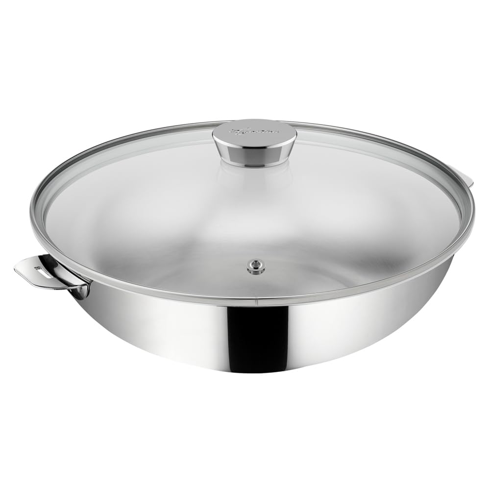 Lagostina Wok Saltapasta, wok 26 cm, inox avec couvercle, Salvaspazio+