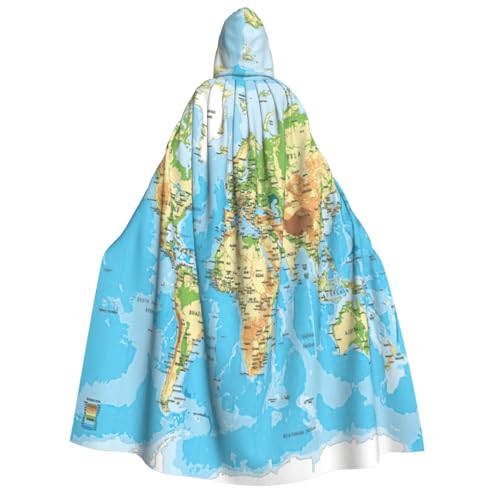 Cape à capuche originale carte du monde, le cadeau parfait pour passionné de cosplay
