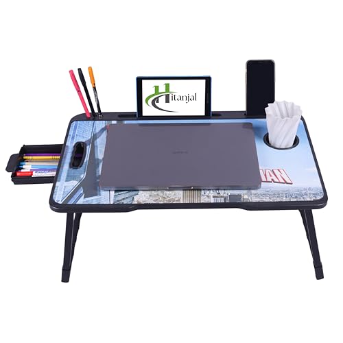 Image of Study Table Bed Table Premium Laptop Table /Foldable and Portable Wooden /Writing Desk for Office /Home /School (B Spider)