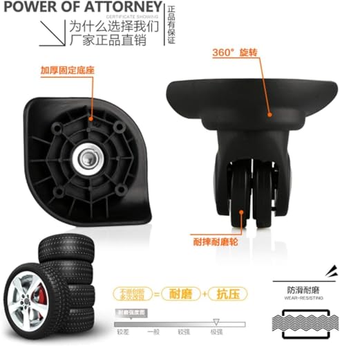 Luggage Wheels Replacement, 360 Degree Swivel Luggage Mute Wheel Suitcase Replacement Repair Wheels Parts Spinner3