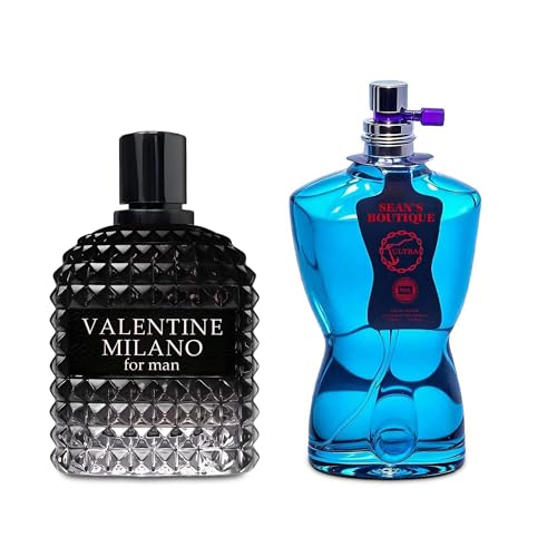 Image of AFLUXE 2PCS Valentine Milano /Sean Ultra Eau De Toilette for Men-Fresh,Romantic Scent Perfume for Men 3.4 Fl Oz Each Mens Cologne For All Skin Daily Used