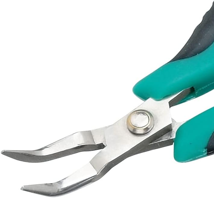Miniatura 3 de PM-396I AISI420 Alicates de nariz doblada de acero inoxidable Alicates de alambre de joyería Herramienta de mango