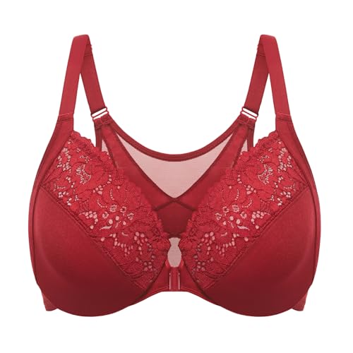Image of DELIMIRA Women's Front Closure Posture Lace Bras