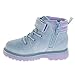 Josmo Frozen Boots for Girls MidCalf Zipper and Strap Closure - Anna and Elsa Workboot Construction Boot Trekking Walking Hiking Climbing - Light Blue (Size 12 Little Kid)