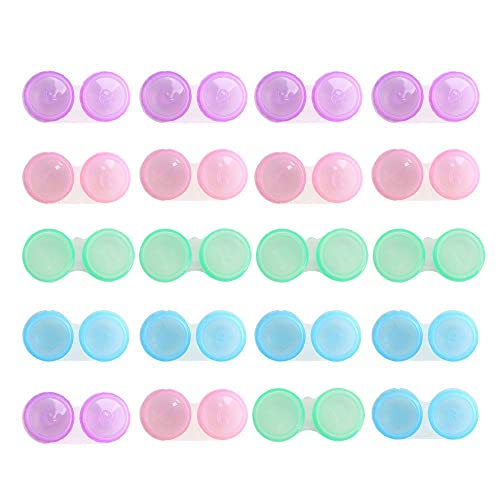 Pulluo 20pcs Estuche para Lentes de Contacto, Caja de Lentes de Contacto de Viaje Portalentillas Lentes de Contacto, 4 Colores Cover