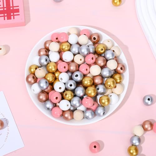 Cuentas de madera de otoño para hacer pulseras, collares y manualidades 5