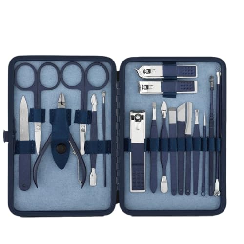 Kit de pedicura de manicura, Set de manicura y pedicura acero inoxidable con alicates cortadores estuche viaje