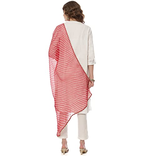 Image of Rangrit Women's Ethnic Red Polyester Dupatta