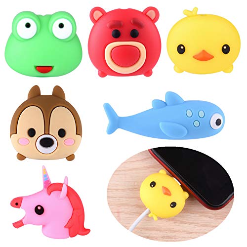 ASTARON 6Pcs Animal Cable Protectors for iPhone/iPad, Phone USB Charger Cable Saver Cable Wire Protector,Phone Accessory Protect Charging Cable