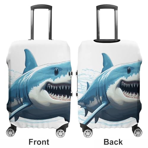 Blue Shark Travel Luggage Cover Anti-scratch Suitcase Cover Elastic Suitcase Protective Cover Fits 19-32 Inch Luggage XL3