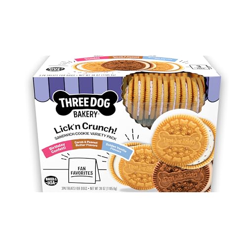 Three Dog Bakery Lickn Crunch! Fan Favorite Dog Treat Variety Pack - 39 oz