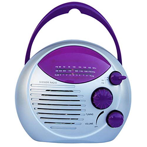 FeiKe Radio de Douche, Haut-Parleur intégré, Radio de Salle de Bain Portable de Voyage extérieur, Cadeau de Cuisine IPX4 étanche Musique Maison Jouer AM FM