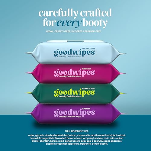goodwipes Flushable Wipes for Adults - Unscented Wet Wipes for Women & Men, XL, Septic Safe, Toilet & Bathroom Essentials, Extra Large - Fragrance-Free, 318 Count (6 Packs and 1 Travel Pack) - Image 6