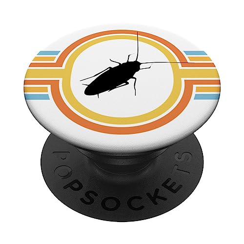 Cockroach - Entomology Coleopterology Arachnid Sunset Retro PopSockets Swappable PopGrip, Black